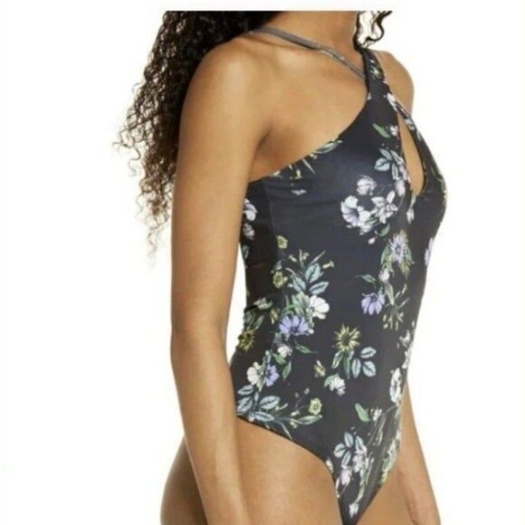 AFRM Sleeveless Bodysuit Celyn Sleeveless Spring Noir Bouquet Size Medium NEW - Picture 2 of 10